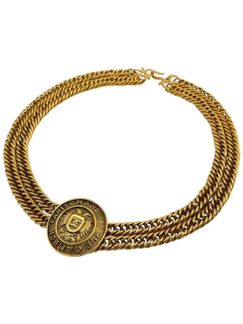 Chanel Cc Logo Pendant Necklace Metal #327522C14B